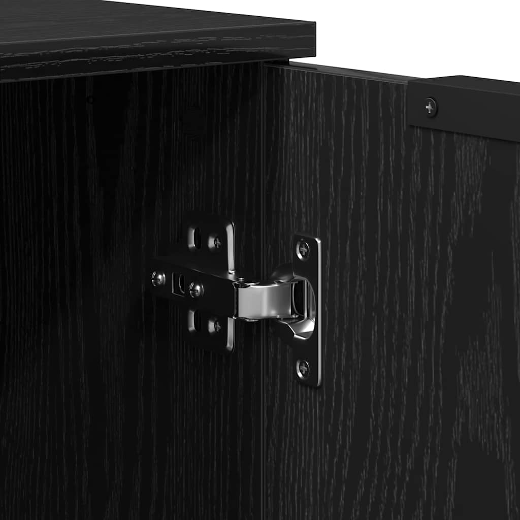 Sideboards 3er Set Schwarz Eichenholz